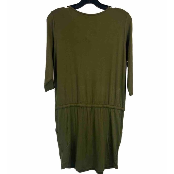 Lascana 3/4 Sleeve Zip Front Mini Dress - Picture 1 of 6